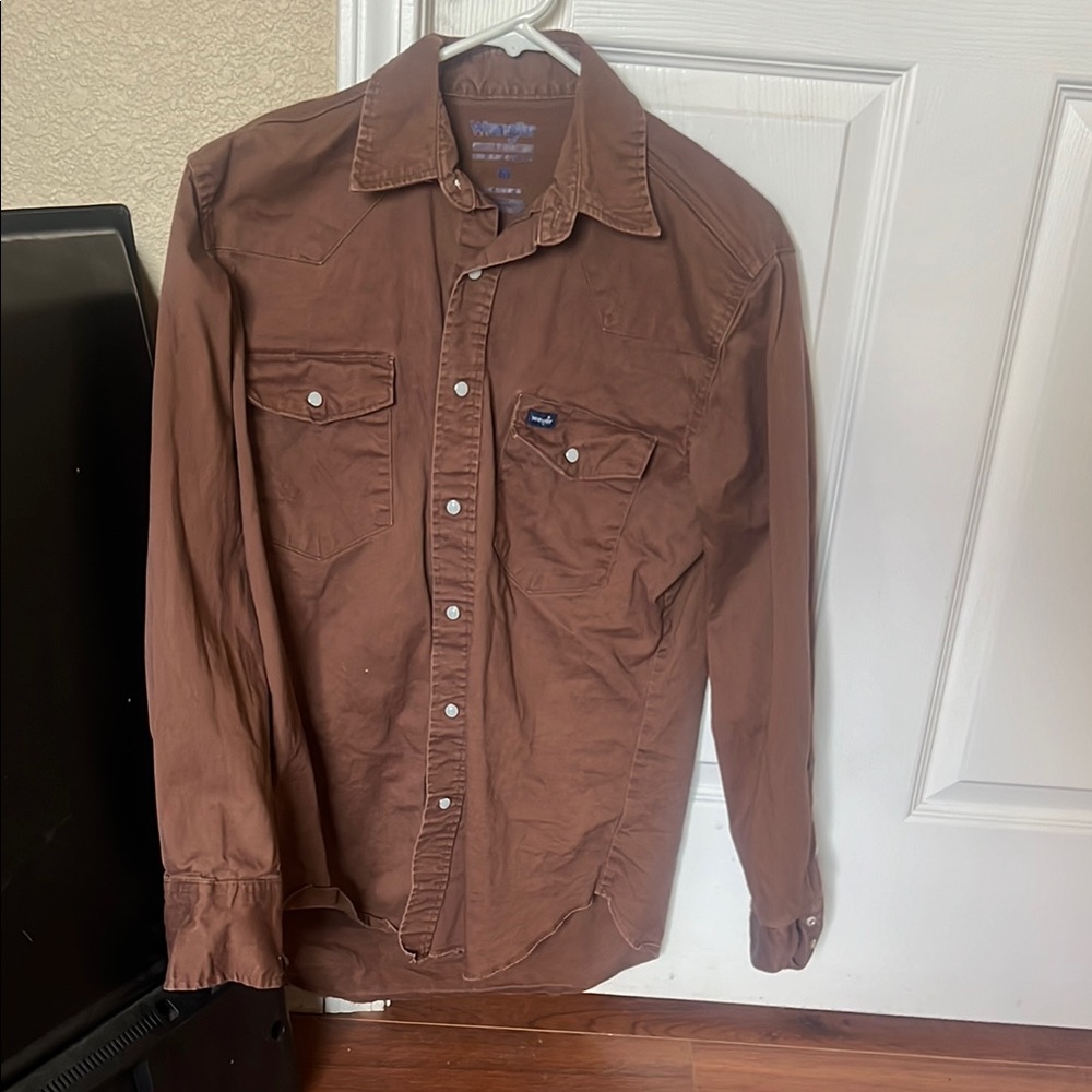 Wrangler Brown Casual Button Down Shirt